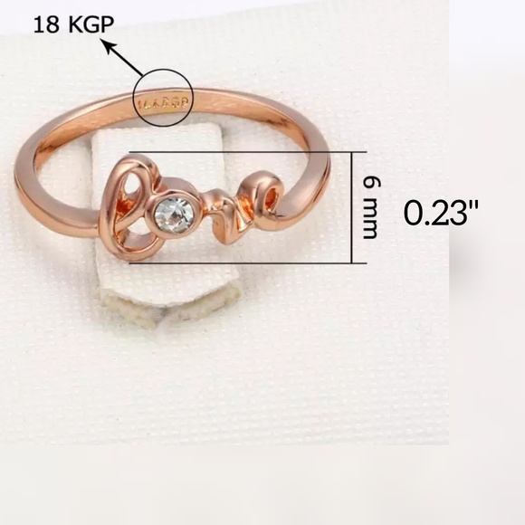 💛 18k RGP CZ Love Ring - Picture 3 of 5